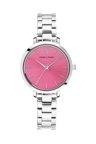 Montre à quartz en acier - Argenté et rose