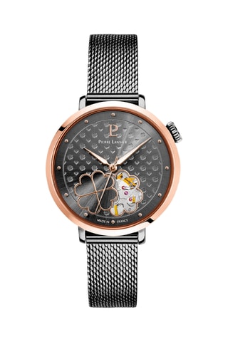 Montre automatique en acier - Noir et doré rose