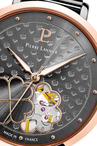 Montre automatique en acier - Noir et doré rose