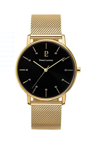 Montre à quartz en acier milanais - Doré et noir