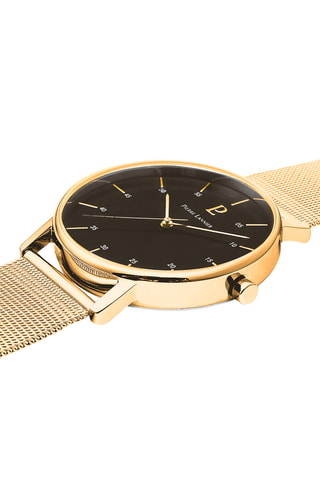 Montre à quartz en acier milanais - Doré et noir