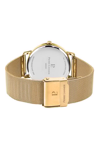 Montre à quartz en acier milanais - Doré et noir