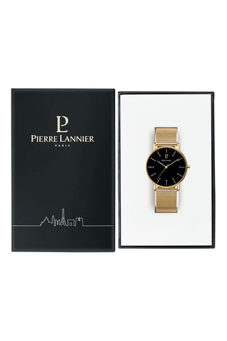 Montre à quartz en acier milanais - Doré et noir