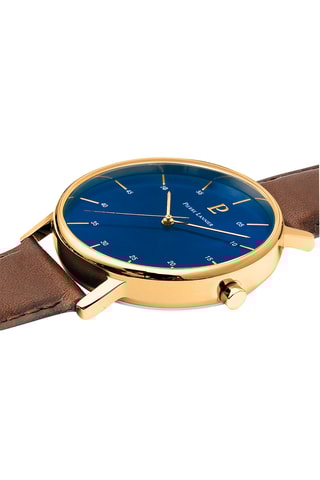 Montre à quartz en cuir - Marrone et doré