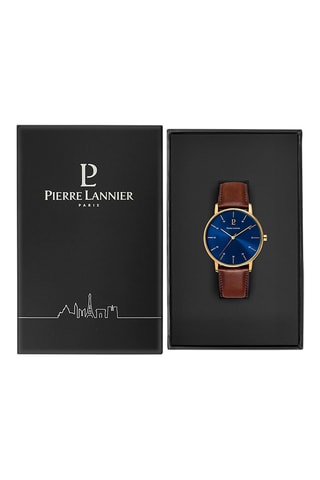 Montre à quartz en cuir - Marrone et doré