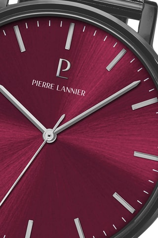 Montre à quartz en acier milanais - Gris et bordeaux