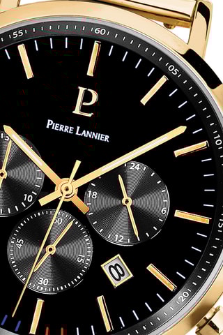 Montre à quartz en acier - Chronographe - Doré et noir