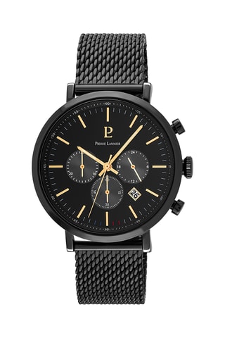Montre à quartz en acier - Chronographe - Noir