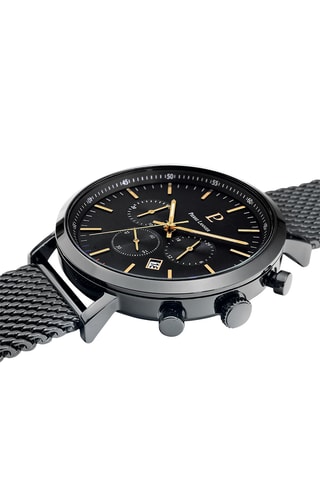 Montre à quartz en acier - Chronographe - Noir