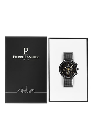 Montre à quartz en acier - Chronographe - Noir