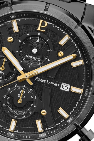 Montre à quartz en acier - Chronographe - Noir