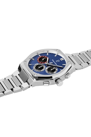 Montre à quartz en acier - Argenté et bleu