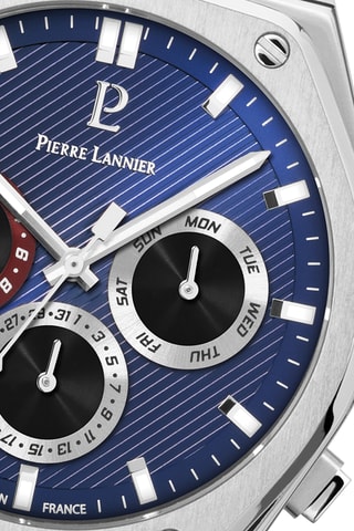 Montre à quartz en acier - Argenté et bleu