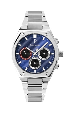 Montre à quartz en acier - Argenté et bleu