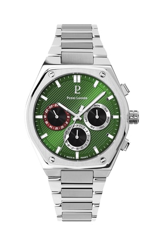 Montre à quartz en acier - Argenté et vert