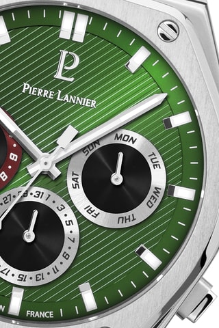 Montre à quartz en acier - Argenté et vert