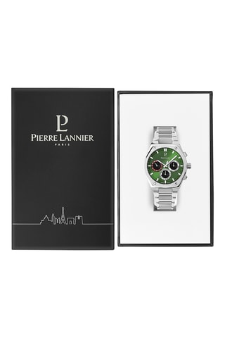 Montre à quartz en acier - Argenté et vert