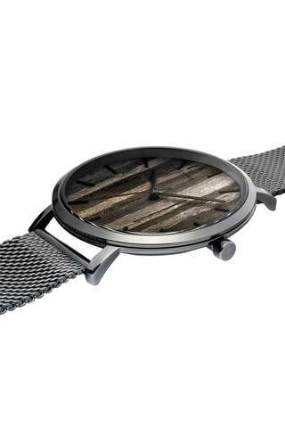 Montre à quartz en acier - Gris et marron