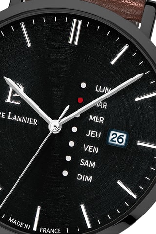 Montre à quartz en cuir - Marron et gris