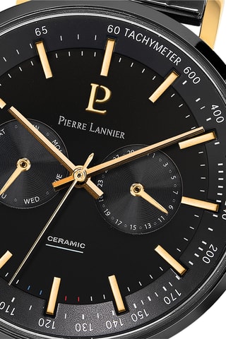 Montre à quartz en céramique - Tachymètre - Noir