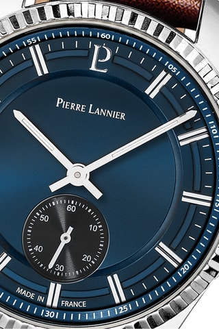 Montre à quartz en cuir - Marron et argenté