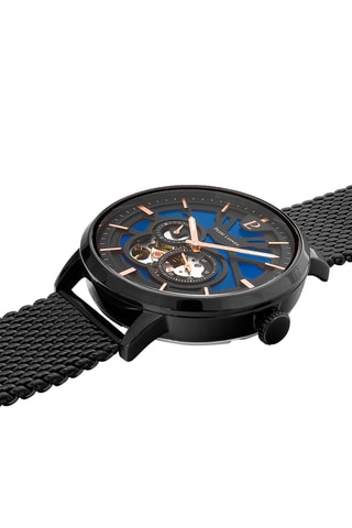 Montre automatique en acier - Noir et bleu