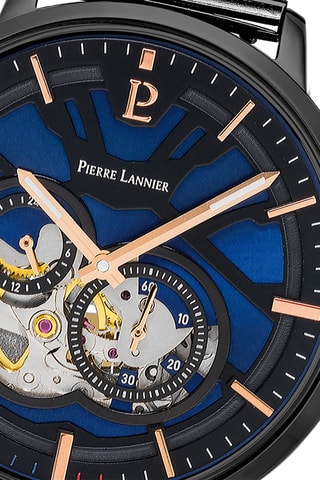 Montre automatique en acier - Noir et bleu