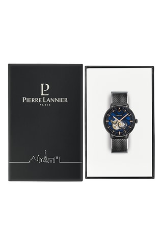 Montre automatique en acier - Noir et bleu