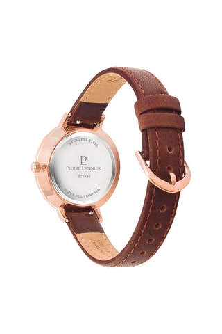 Montre à quartz en cuir Echo  
Marron et doré