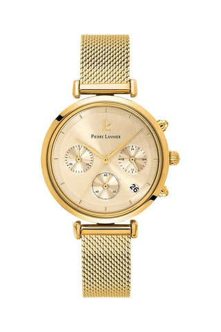 Montre à quartz en acier Lutecia - Doré