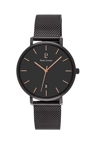 Montre à quartz en acier Echo - Noir