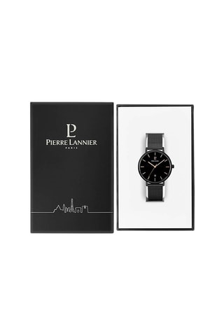 Montre à quartz en acier Echo - Noir