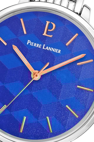 Montre à quartz en acier Mirage - Argenté et bleu roi