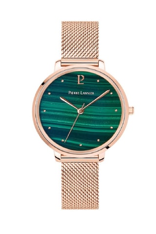Montre à quartz en acier Elara -  
Doré rose et vert