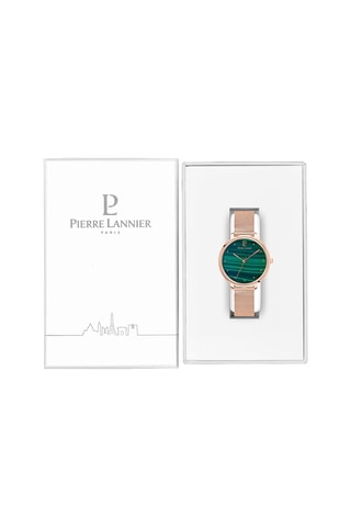 Montre à quartz en acier Elara -  
Doré rose et vert