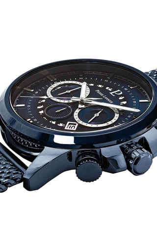 Montre à quartz en acier Sentinelle - Chronographe - Bleu marine