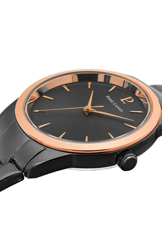 Montre à quartz en acier Roxane - Anthracite et doré rose