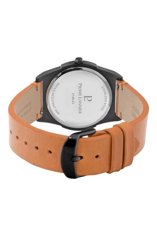 Montre à quartz en cuir Candide - Camel et noir