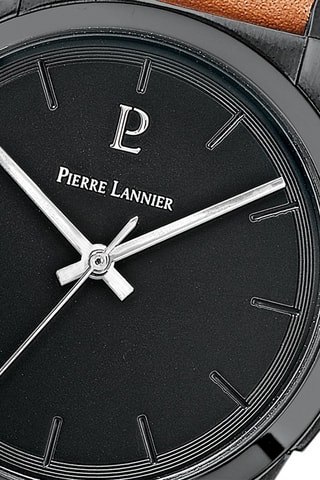 Montre à quartz en cuir Candide - Camel et noir