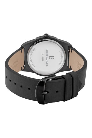 Montre à quartz en cuir Candide - Noir et bleu marine