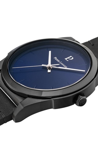 Montre à quartz en cuir Candide - Noir et bleu marine