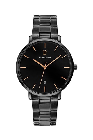 Montre à quartz en acier Echo -  Noir