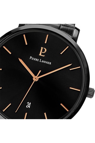 Montre à quartz en acier Echo -  Noir