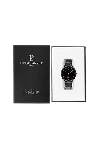 Montre à quartz en acier Echo -  Noir