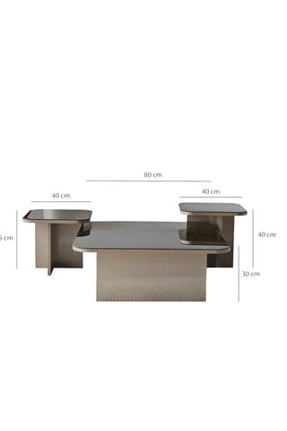 3 tables basses Jazz - 80 x 30 x 80 cm
