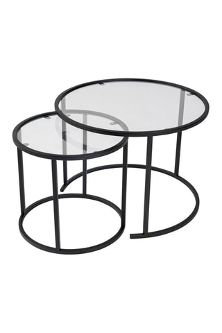 2 tables basses gigognes en verre Aurum - 42 x 39 x 42 cm / 60 x 43 x 60 cm