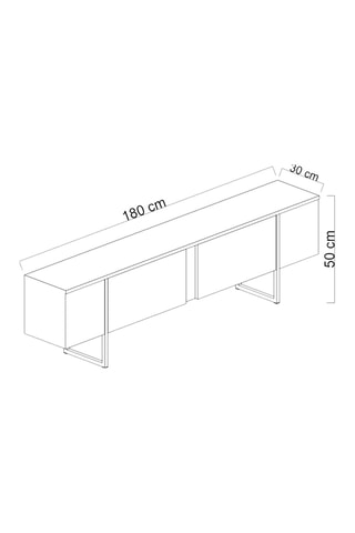 Meuble TV 2 portes et table basse - 180 x 50 x 30 cm