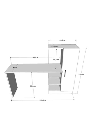 Bureau - 152,3 x 120 x 40 cm
