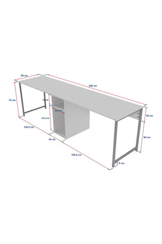 Bureau Twin  - 240 x 74 x 60 cm