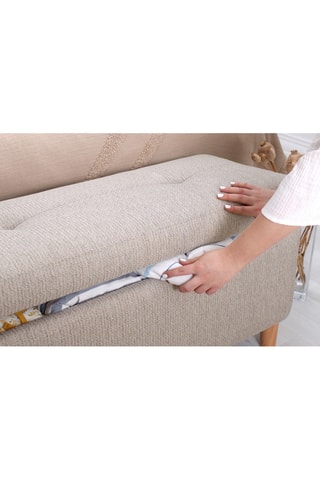 Banc-coffre Rocio - Beige - Toucher velours